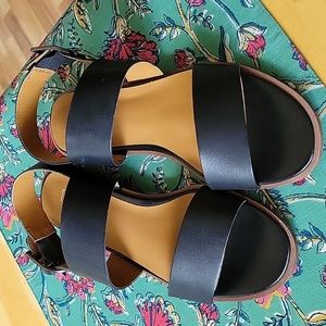 HURRY Removing soon.  Franco Sarto Black Leather Sandals.
